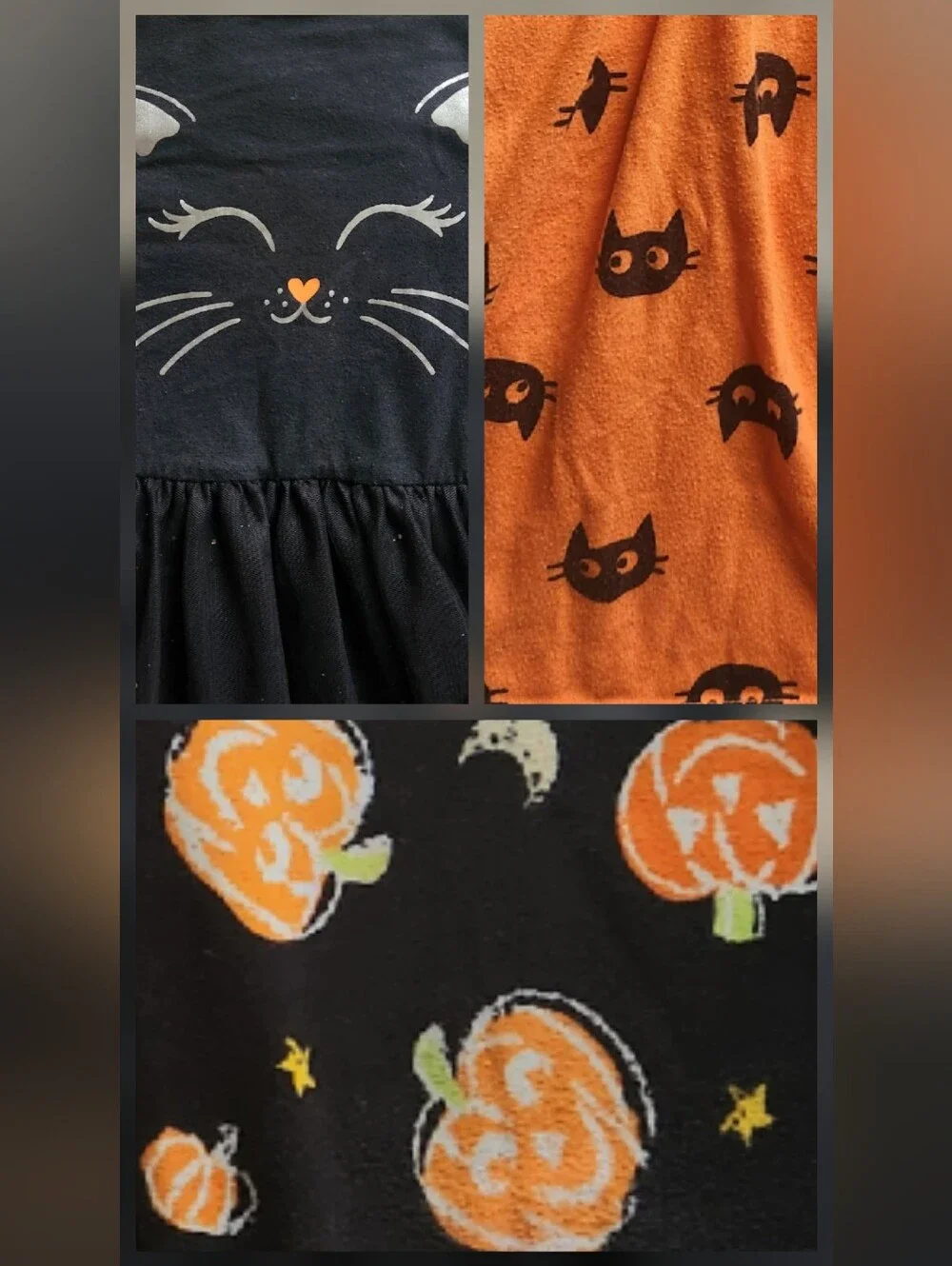 Girls 6/6X Kitty Halloween Mix & Match Bundle | Cat, Pumpkin, Orange | 3 Pieces